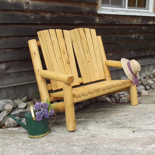 Dundalk LeisureCraft Adirondack Log 2 Seat Bench L224