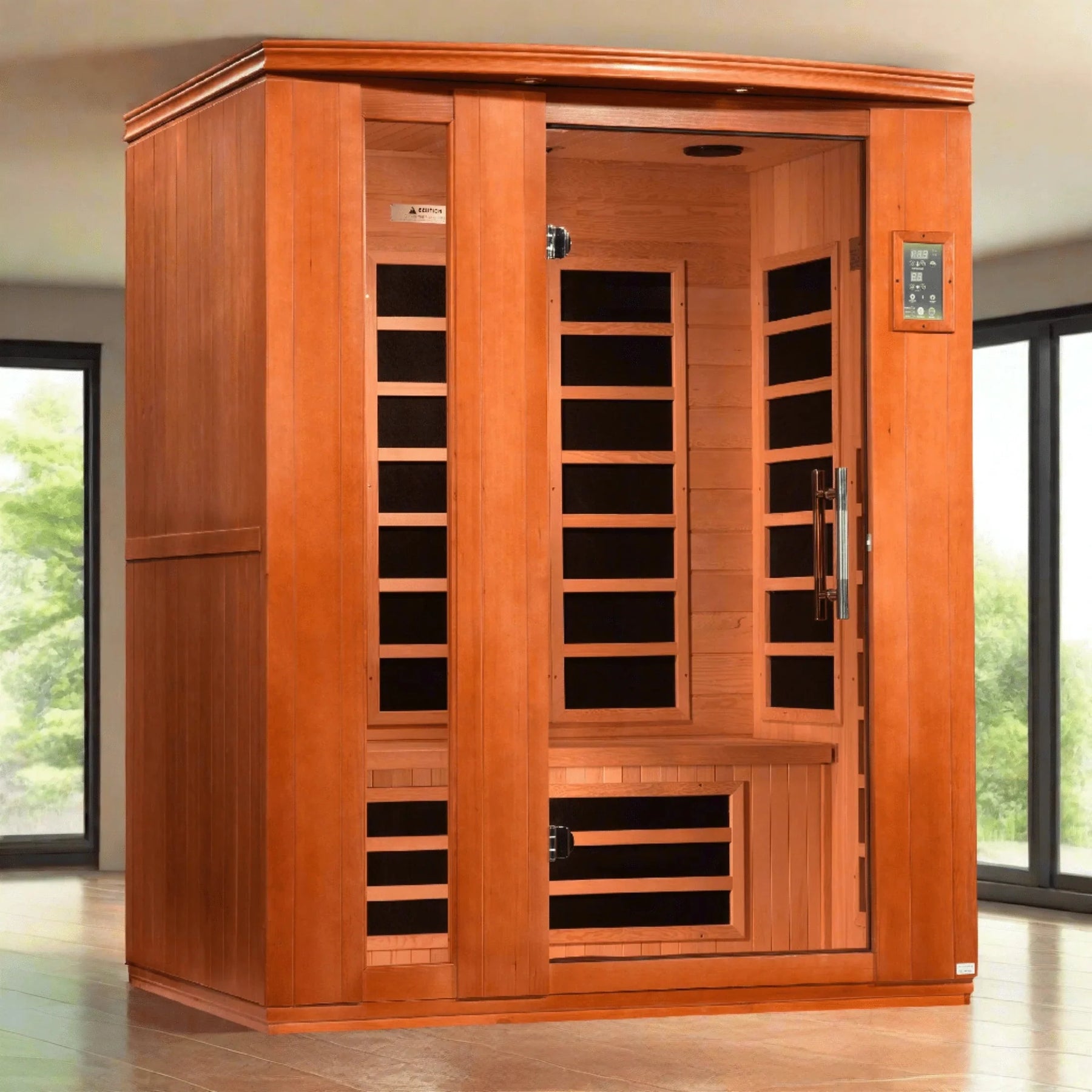 Dynamic Lugano 3-person Ultra Low EMF (Under 3MG) FAR Infrared Sauna (Canadian Hemlock)-Dynamic Saunas-HQ Sauna