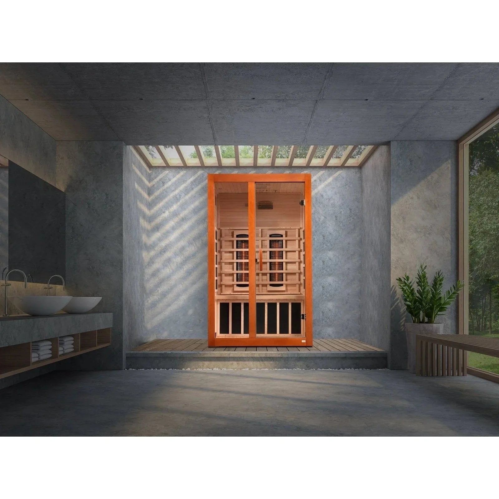 Dynamic "Santiago" 2-person Full Spectrum Near Zero EMF FAR Infrared Sauna DYN-6210-01-Dynamic Saunas-HQ Sauna