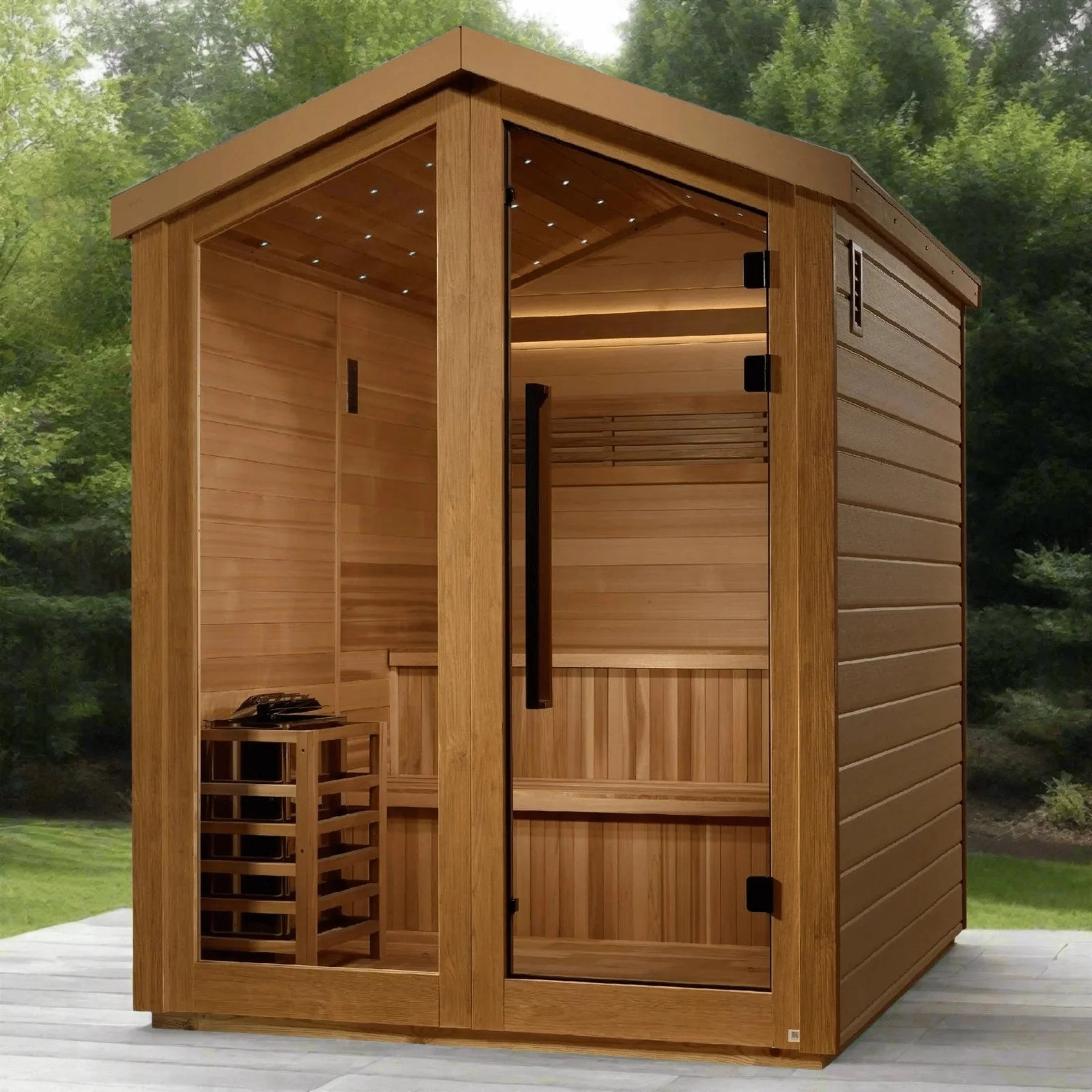 Golden Designs Kaarina 6 Person Outdoor Traditional Sauna GDI-8506-01-Golden Designs-HQ Sauna