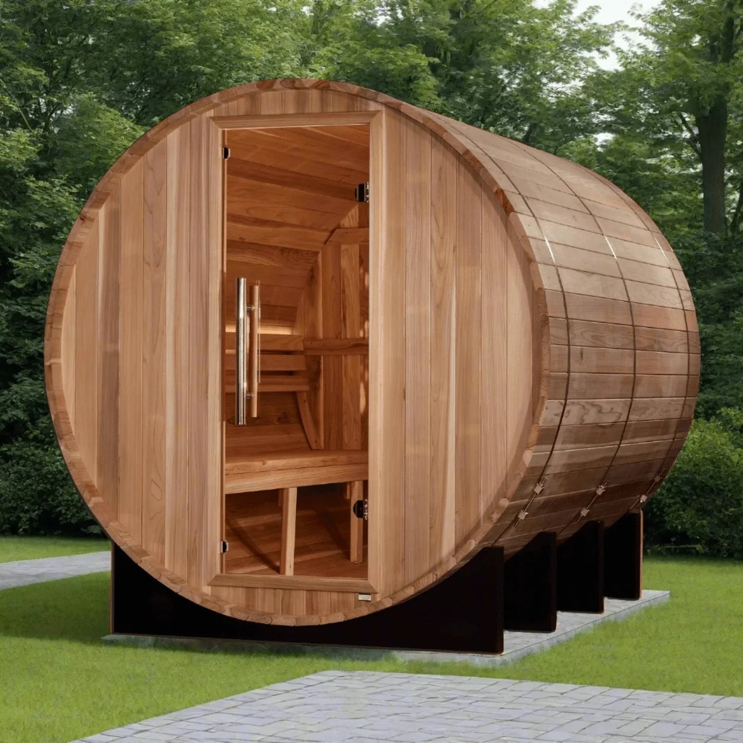 Golden Designs "Klosters" 6 Person Barrel Traditional Sauna GDI-B006-01-Golden Designs-HQ Sauna