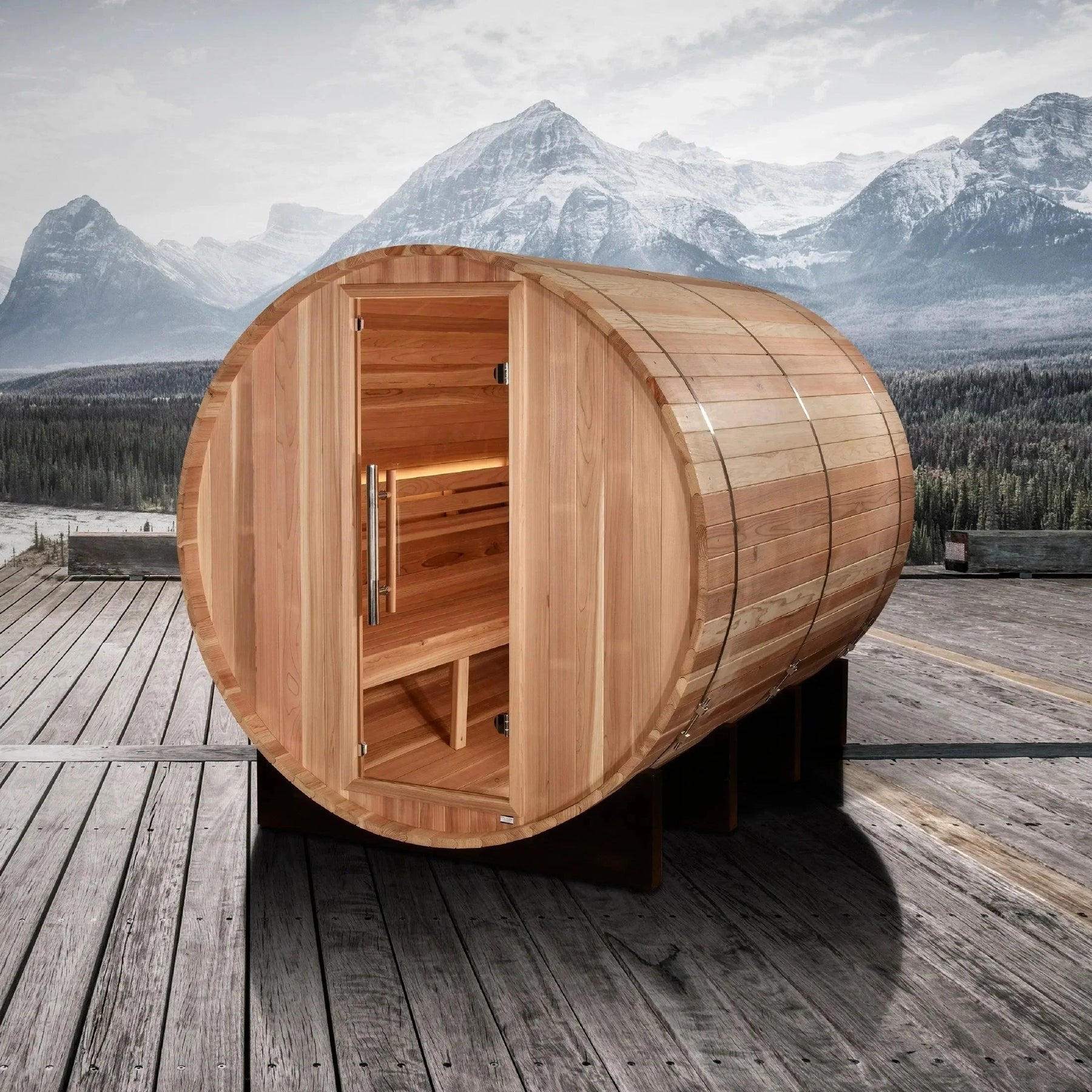 Golden Designs "Klosters" 6 Person Barrel Traditional Sauna GDI-B006-01-Golden Designs-HQ Sauna