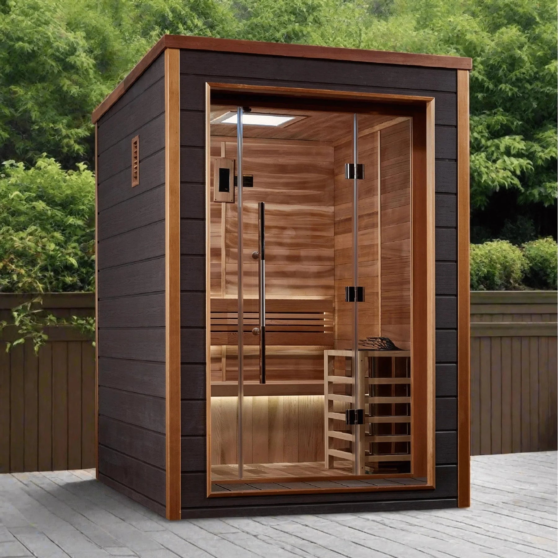 Golden Designs Narvik 2 Person Outdoor Traditional Sauna GDI-8202-01-Golden Designs-HQ Sauna