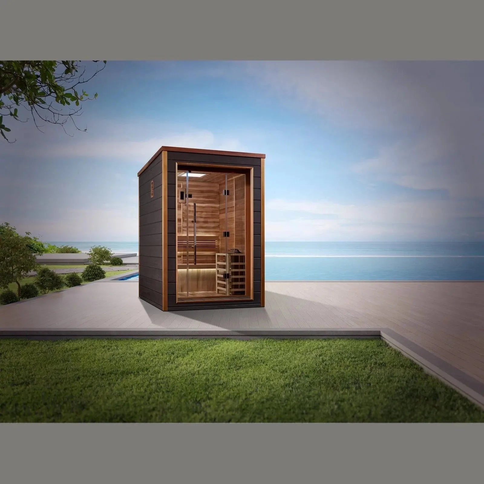 Golden Designs Narvik 2 Person Outdoor Traditional Sauna GDI-8202-01-Golden Designs-HQ Sauna
