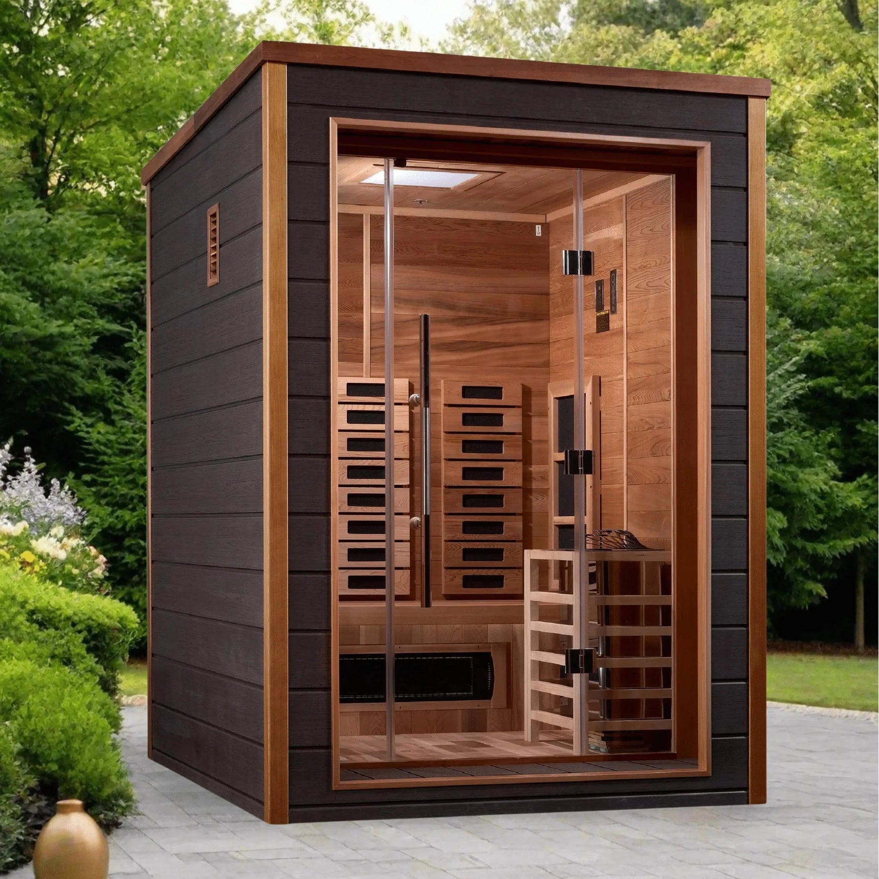 Golden Designs Nora 2 Person Hybrid Outdoor Sauna GDI-8222-01-Golden Designs-HQ Sauna