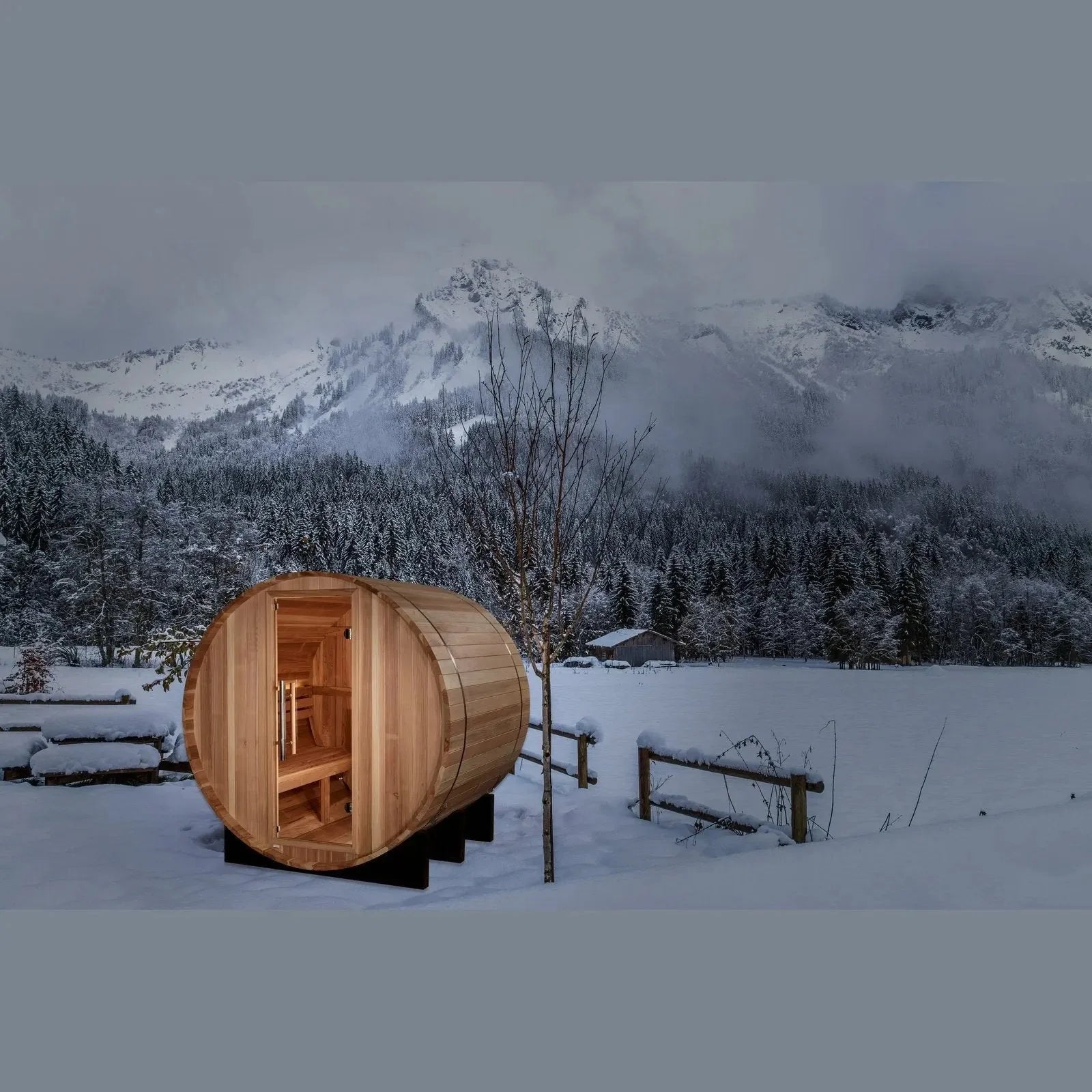Golden Designs "St. Moritz" 2 Person Barrel Traditional Sauna GDI-B002-01-Golden Designs-HQ Sauna