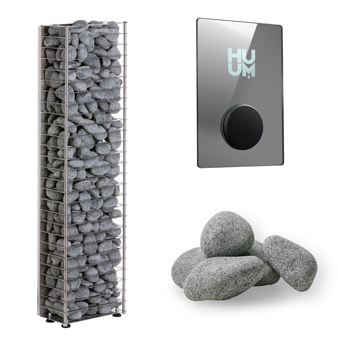 HUUM CLIFF Series 10.5kW Sauna Heater Package-HUUM-UKU WiFi Mirror-HQ Sauna