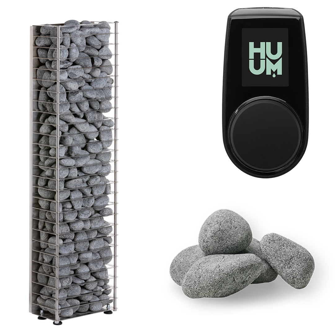 HUUM CLIFF Series 10.5kW Sauna Heater Package-HUUM-UKU Local Black-HQ Sauna