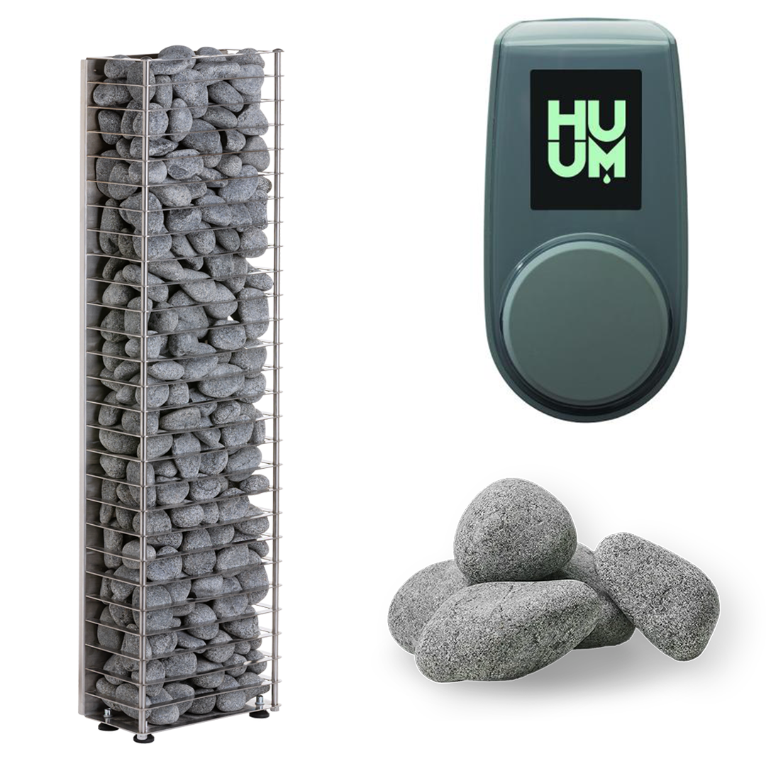 HUUM CLIFF Series 10.5kW Sauna Heater Package-HUUM-UKU Local with Blue Case-HQ Sauna