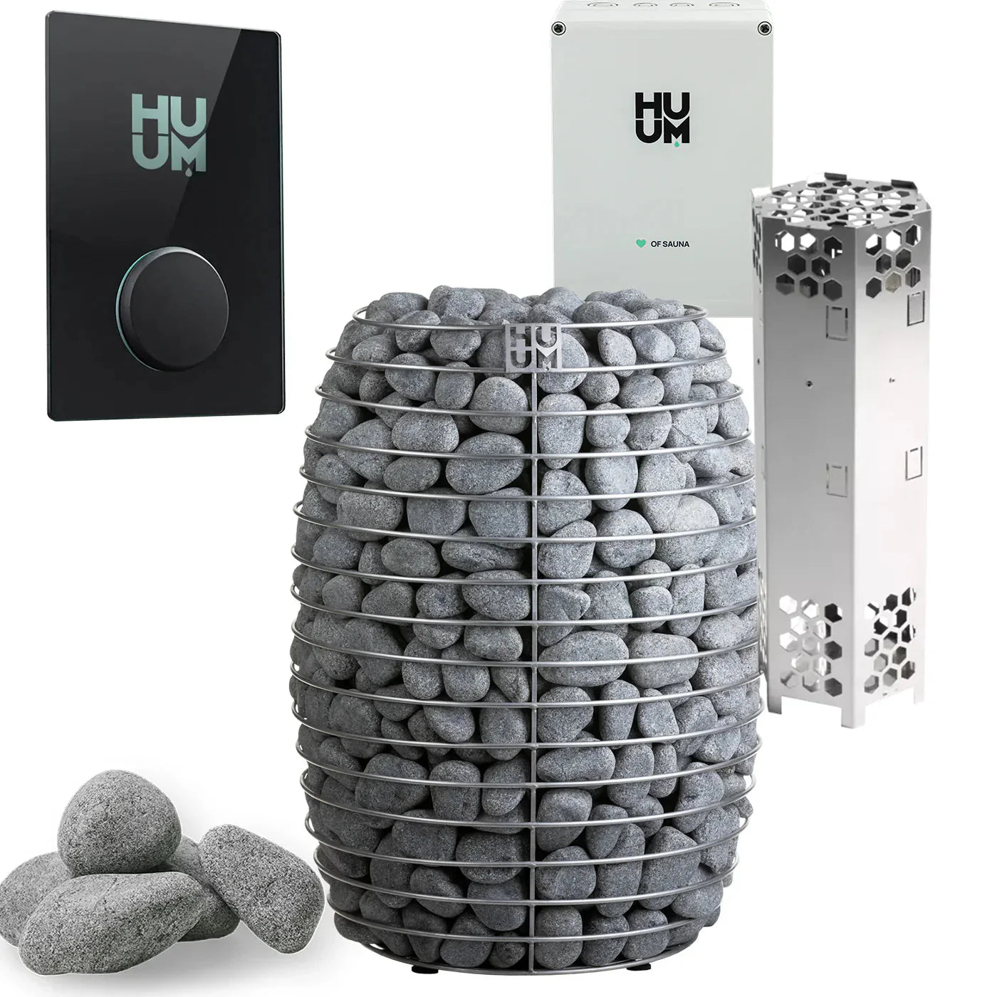 HUUM HIVE 18.0kW Electric Sauna Heater Package-HUUM-UKU WiFi Glass-HQ Sauna