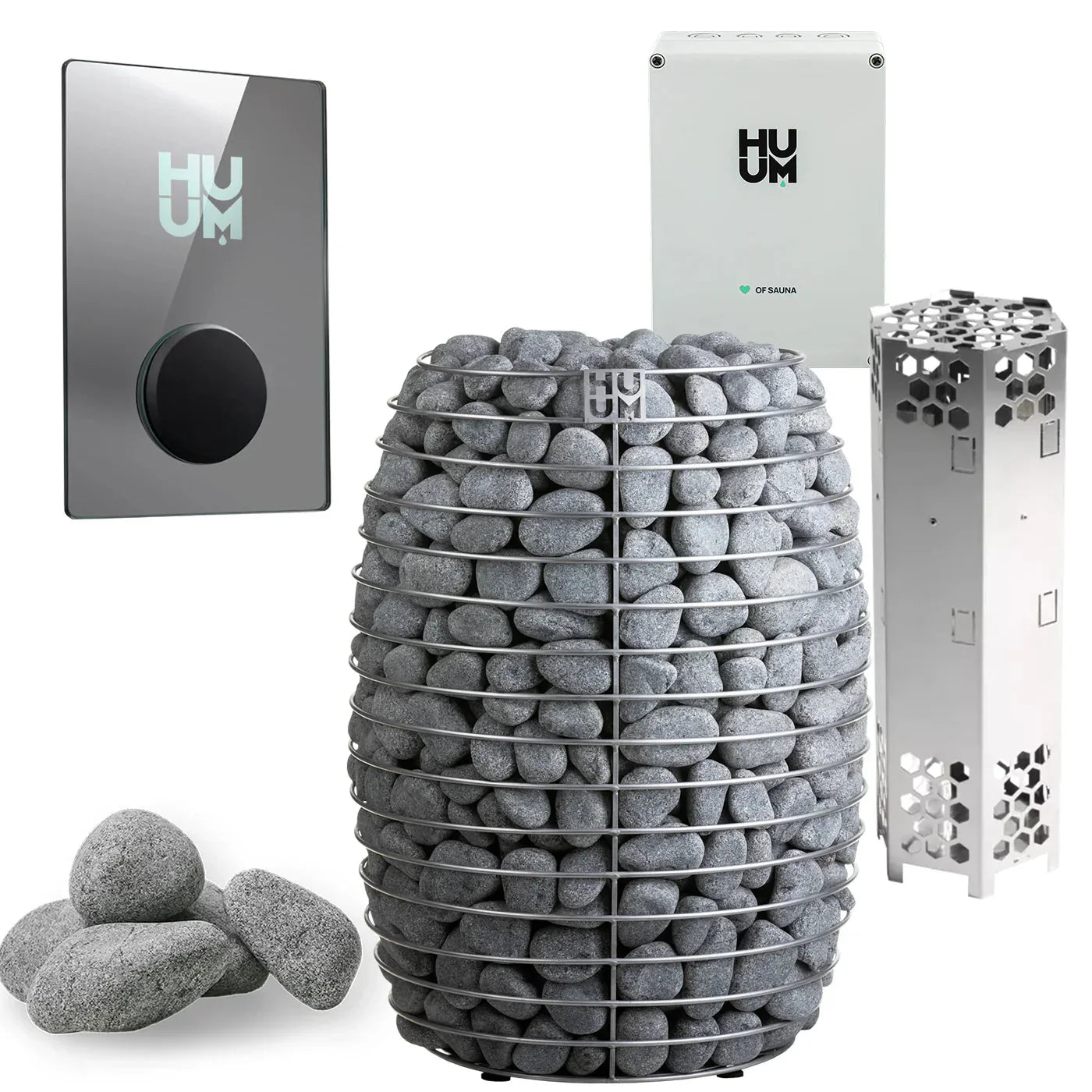 HUUM HIVE 18.0kW Electric Sauna Heater Package-HUUM-UKU WiFi Mirror-HQ Sauna
