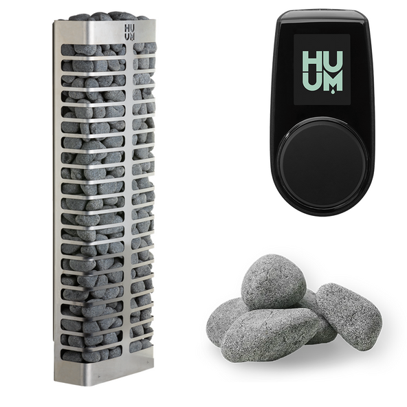 HUUM STEEL Mini Series 3.5kW Sauna Heater Package-HUUM-UKU Local Black-HQ Sauna