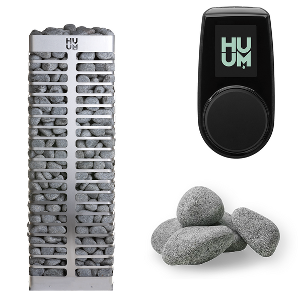 HUUM STEEL Series 10.5kW Sauna Heater Package-HUUM-UKU Local Black-HQ Sauna