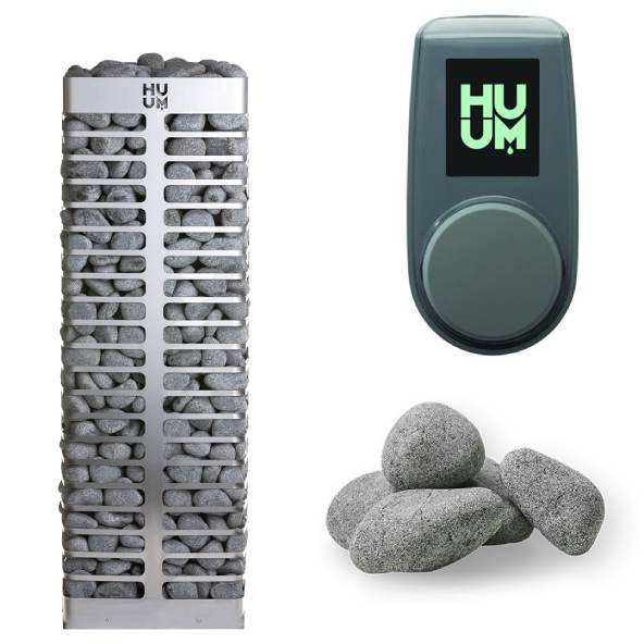 HUUM STEEL Series 10.5kW Sauna Heater Package-HUUM-UKU Local with Blue Case-HQ Sauna