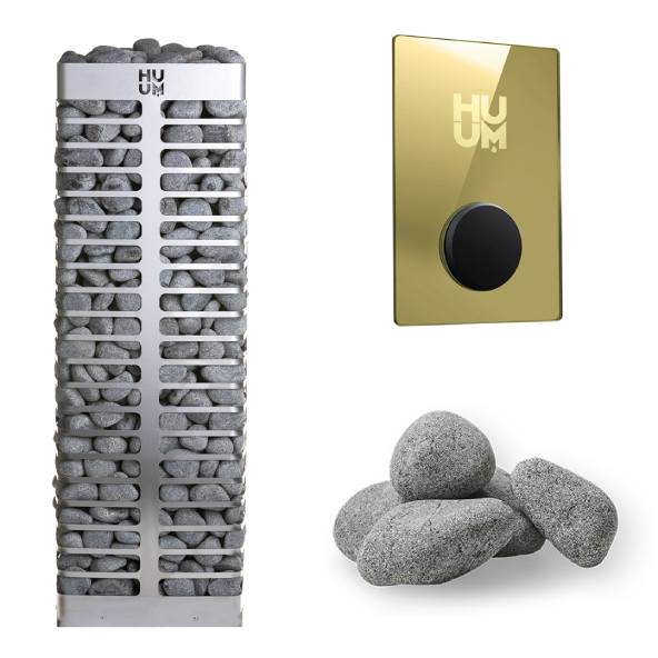 HUUM STEEL Series 10.5kW Sauna Heater Package-HUUM-UKU WiFi Gold-HQ Sauna