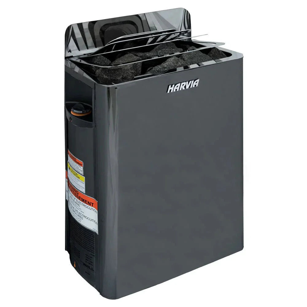 Harvia The Wall Series, 6kW, Black Stainless Steel Sauna Heater, 240V 1PH HSW6U1B-Harvia-HQ Sauna