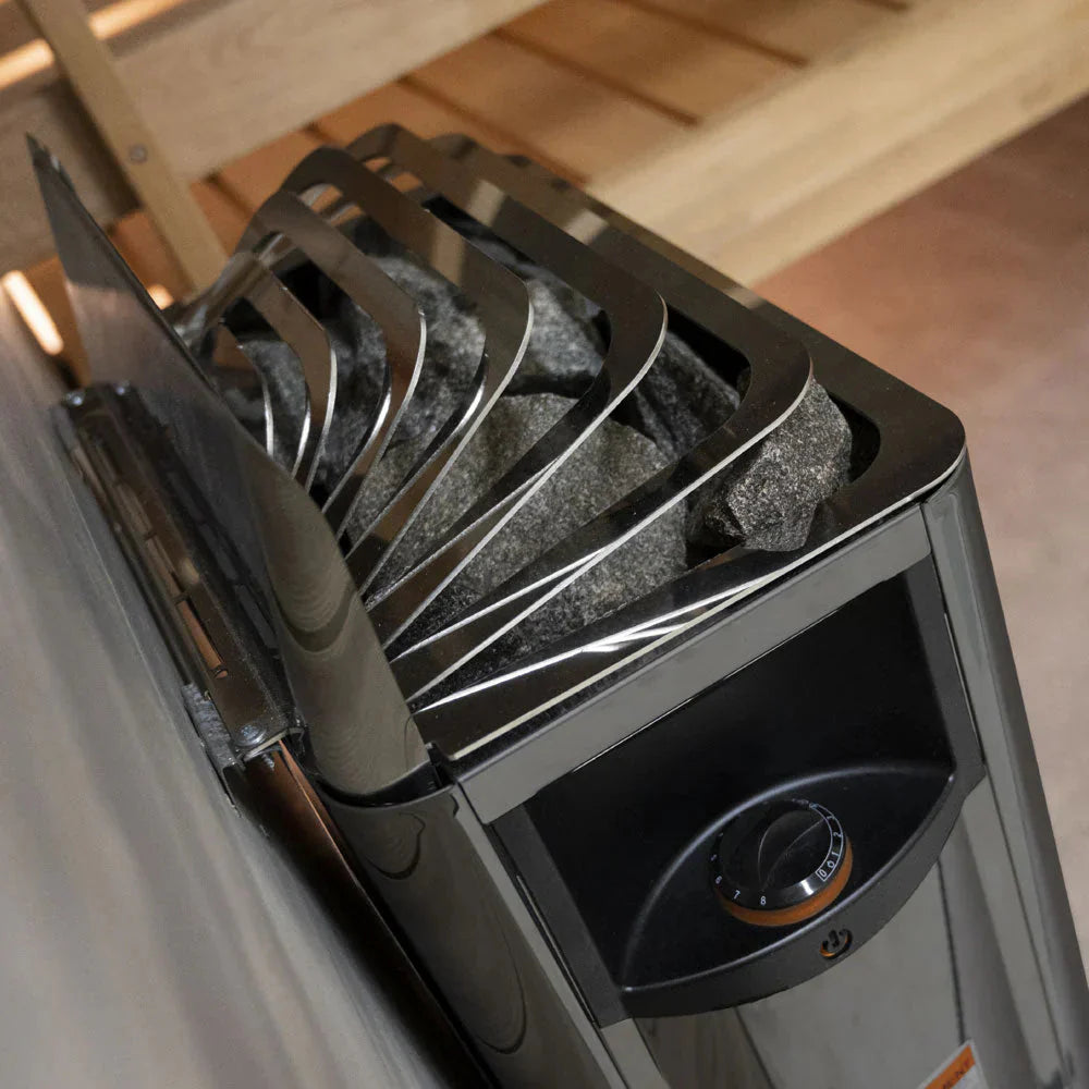 Harvia The Wall Series, 8kW, Black Stainless Steel Sauna Heater, 240V 1PH HSW8U1B-Harvia-HQ Sauna