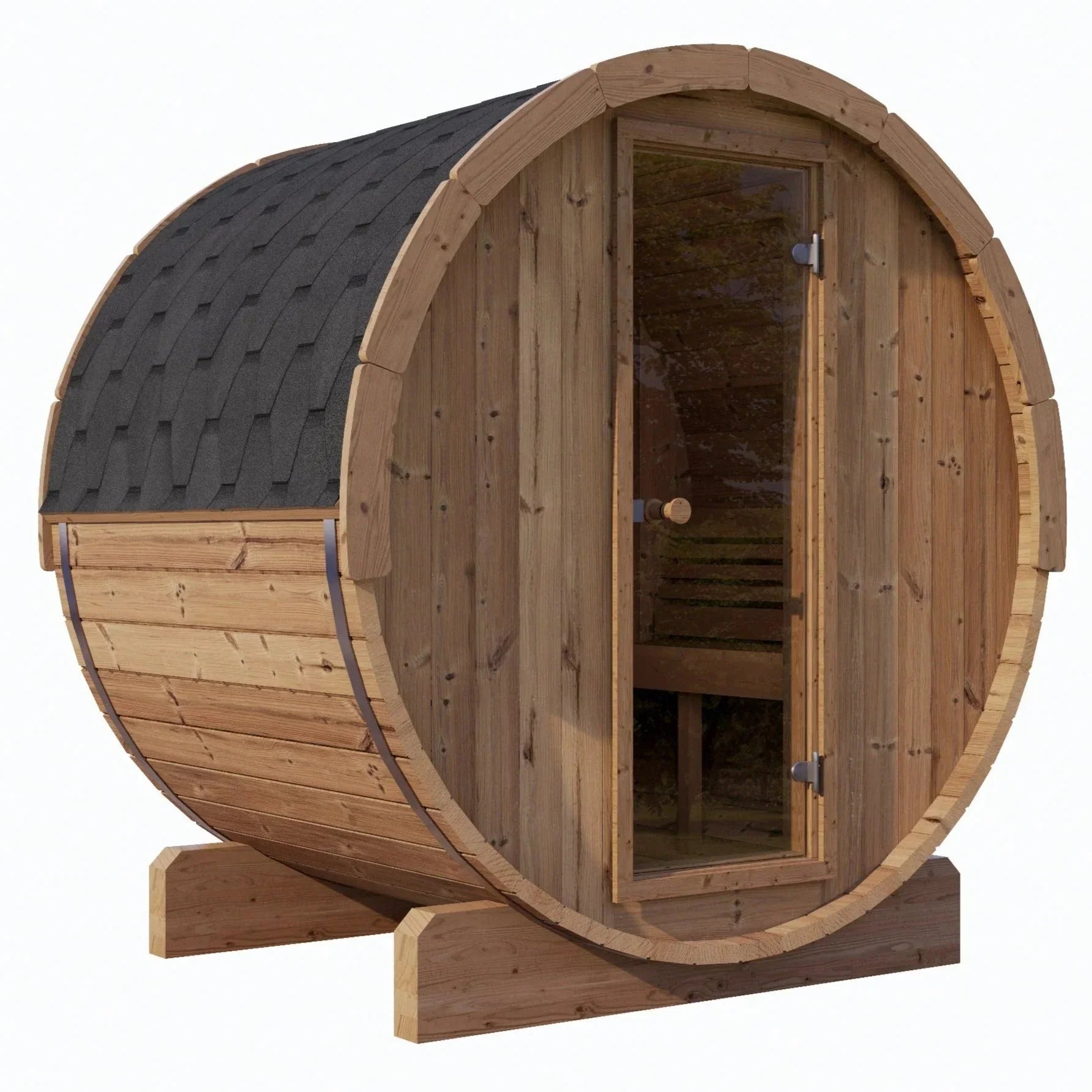 SaunaLife Model E6 3 Person Barrel Sauna-SaunaLife-HQ Sauna