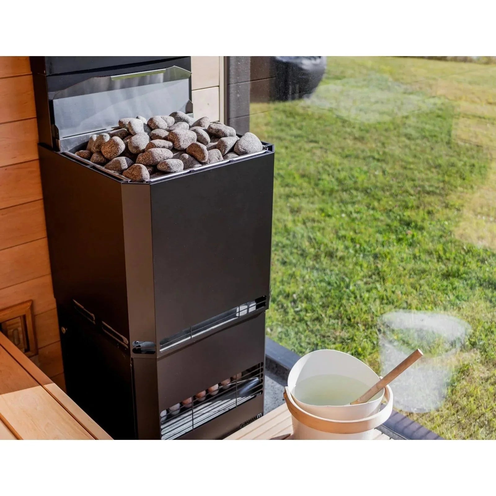 Saunum AIR L 13 WiFi Sauna Heater Package-Saunum-Nordic Black-HQ Sauna