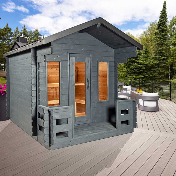 Dundalk LeisureCraft CT Georgian 2-6 Person Cabin Sauna with Porch CTC88PE