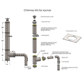 Dundalk LeisureCraft Chimney & Shields with Elbow for out the Back Wall (Huum Heater) BSB218