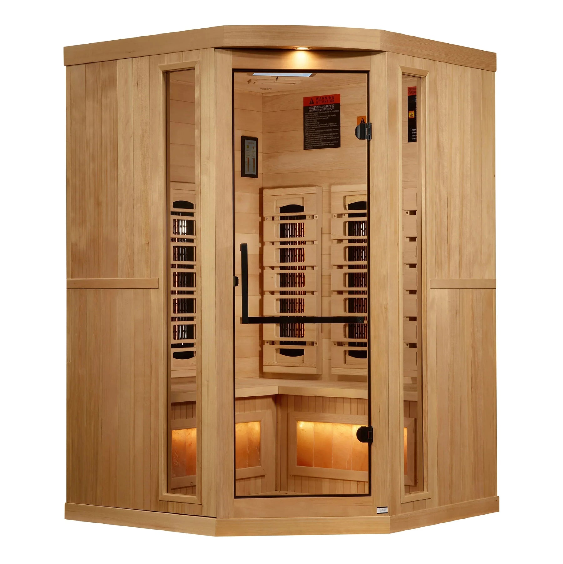Golden Designs 3-Person Corner 2025 Reserve Edition GDI-8035-03 Full Spectrum with Himalayan Salt Bar-Golden Designs-HQ Sauna