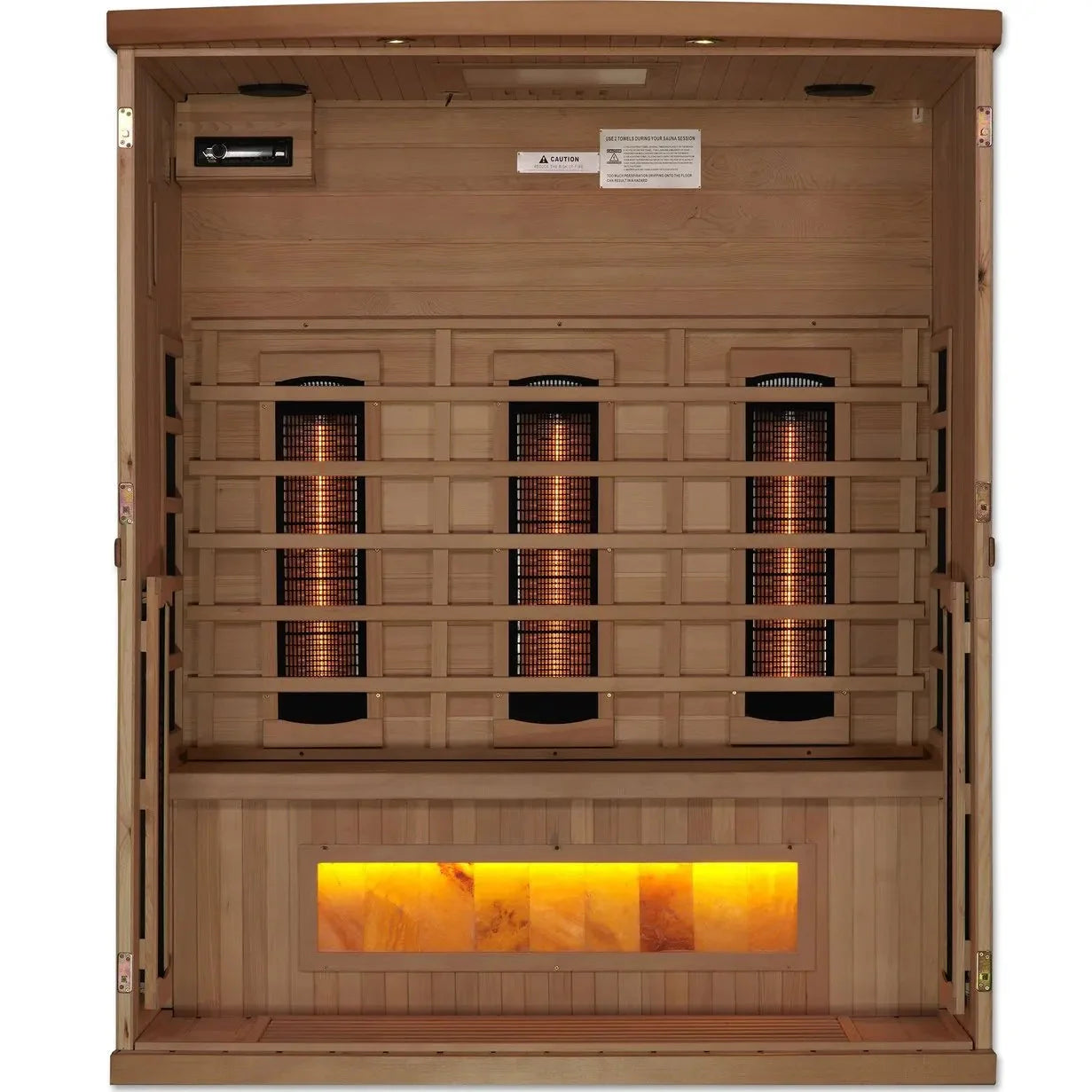 Golden Designs 3-Person Full Spectrum PureTech™ Near Zero EMF FAR Infrared Sauna w/ Himalayan Salt-Golden Designs-HQ Sauna