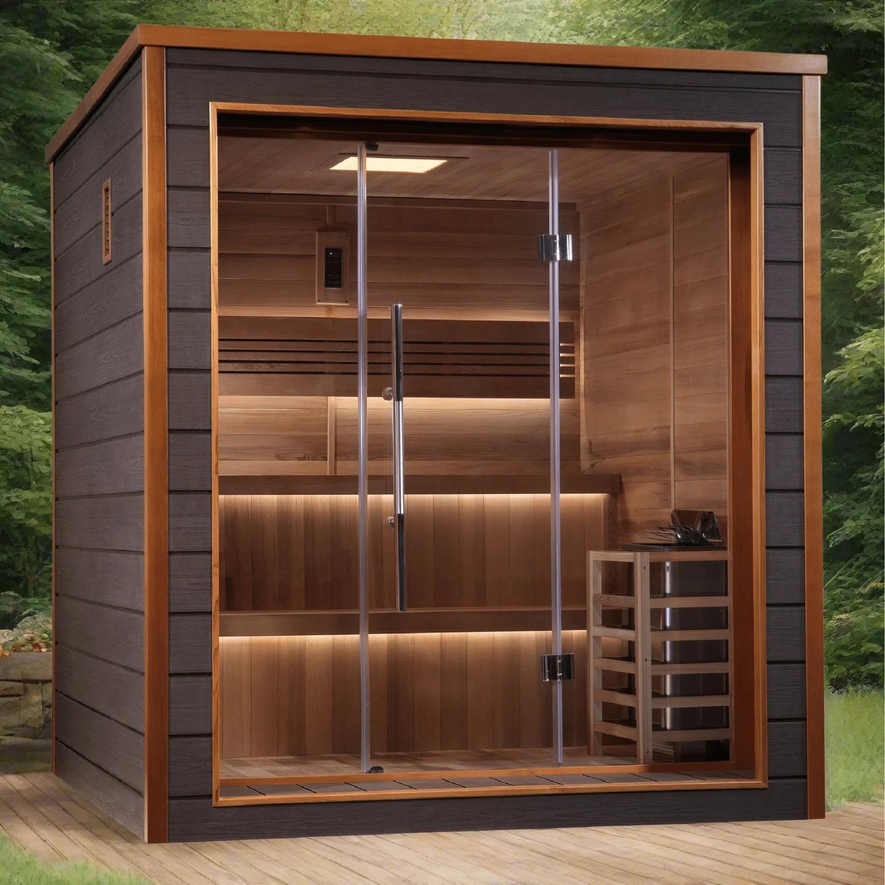 Golden Designs Bergen 6 Person Outdoor Traditional Sauna GDI-8206-01-Golden Designs-HQ Sauna