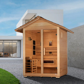 Golden Designs "Carinthia" 3 Person Hybrid Outdoor Sauna GDI-8123-01-Golden Designs-HQ Sauna