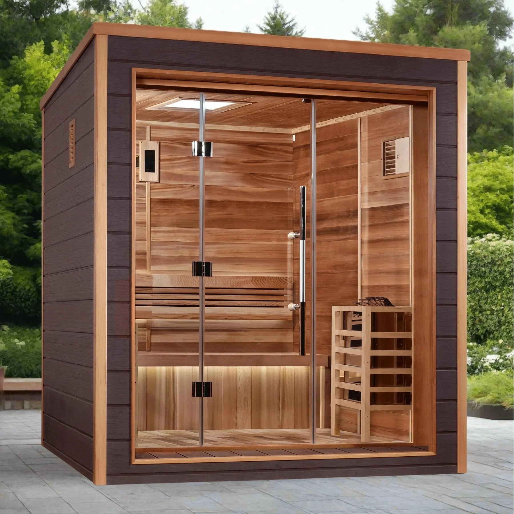 Golden Designs Drammen 3 Person Outdoor Traditional Sauna GDI-8203-01-Golden Designs-HQ Sauna