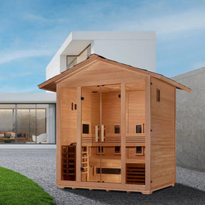Golden Designs "Gargellen" 5 Person Hybrid Outdoor Sauna GDI-8125-01-Golden Designs-HQ Sauna