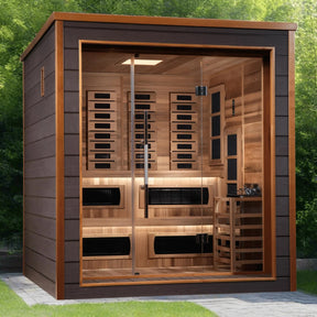 Golden Designs Karlstad 6 Person Hybrid Outdoor Sauna GDI-8226-01-Golden Designs-HQ Sauna