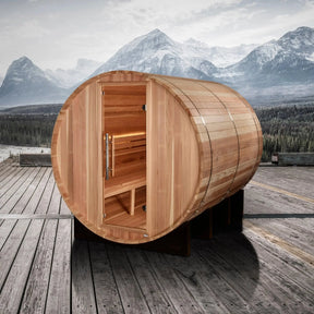 Golden Designs "Klosters" 6 Person Barrel Traditional Sauna GDI-B006-01-Golden Designs-HQ Sauna