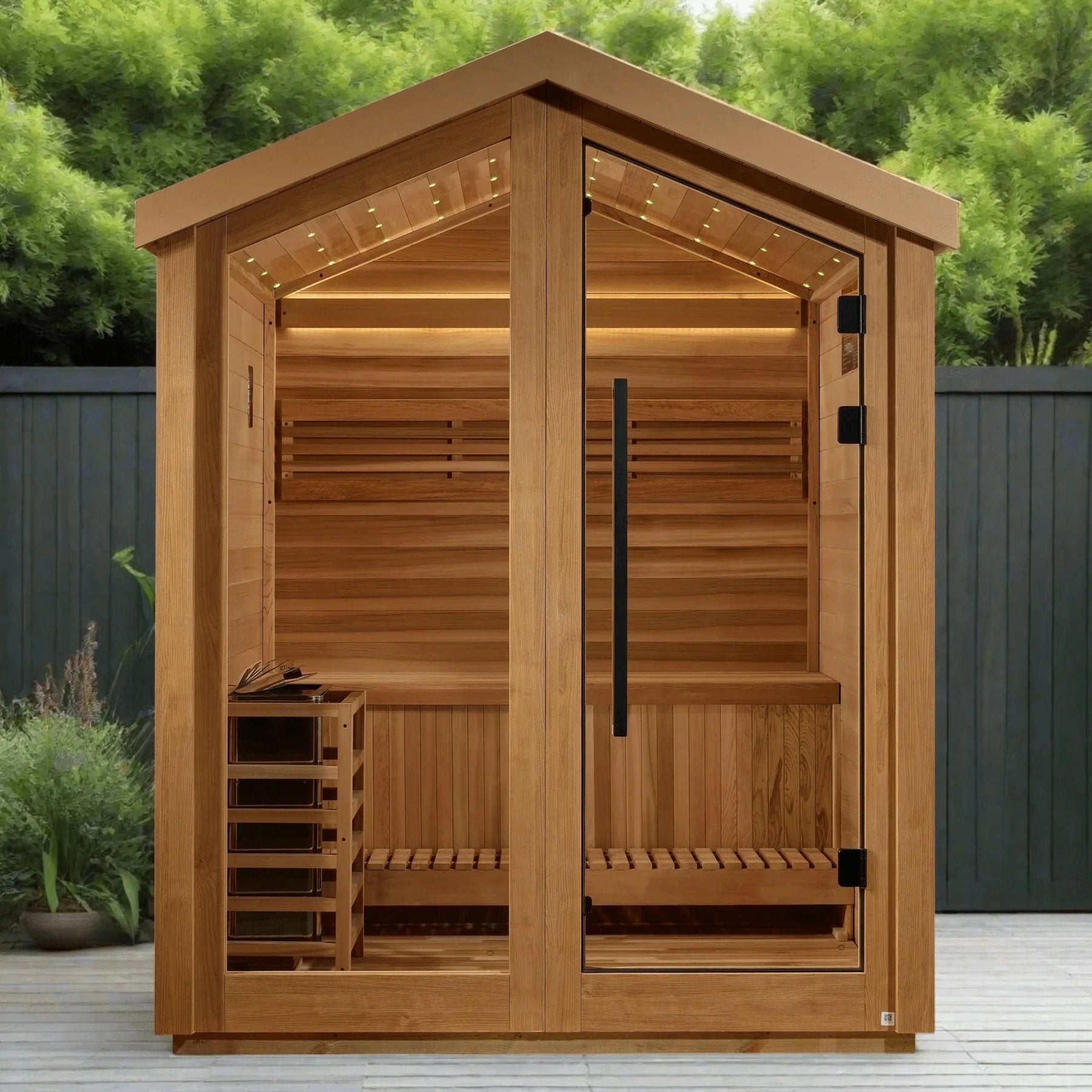 Golden Designs Savonlinna 3 Person Outdoor Traditional Sauna GDI-8503-01-Golden Designs-HQ Sauna