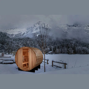 Golden Designs "St. Moritz" 2 Person Barrel Traditional Sauna GDI-B002-01-Golden Designs-HQ Sauna