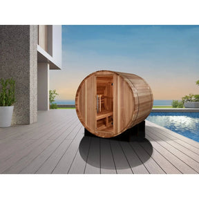 Golden Designs "St. Moritz" 2 Person Barrel Traditional Sauna GDI-B002-01-Golden Designs-HQ Sauna