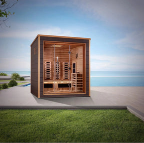 Golden Designs Visby 3 Person Hybrid Outdoor Sauna GDI-8223-01-Golden Designs-HQ Sauna