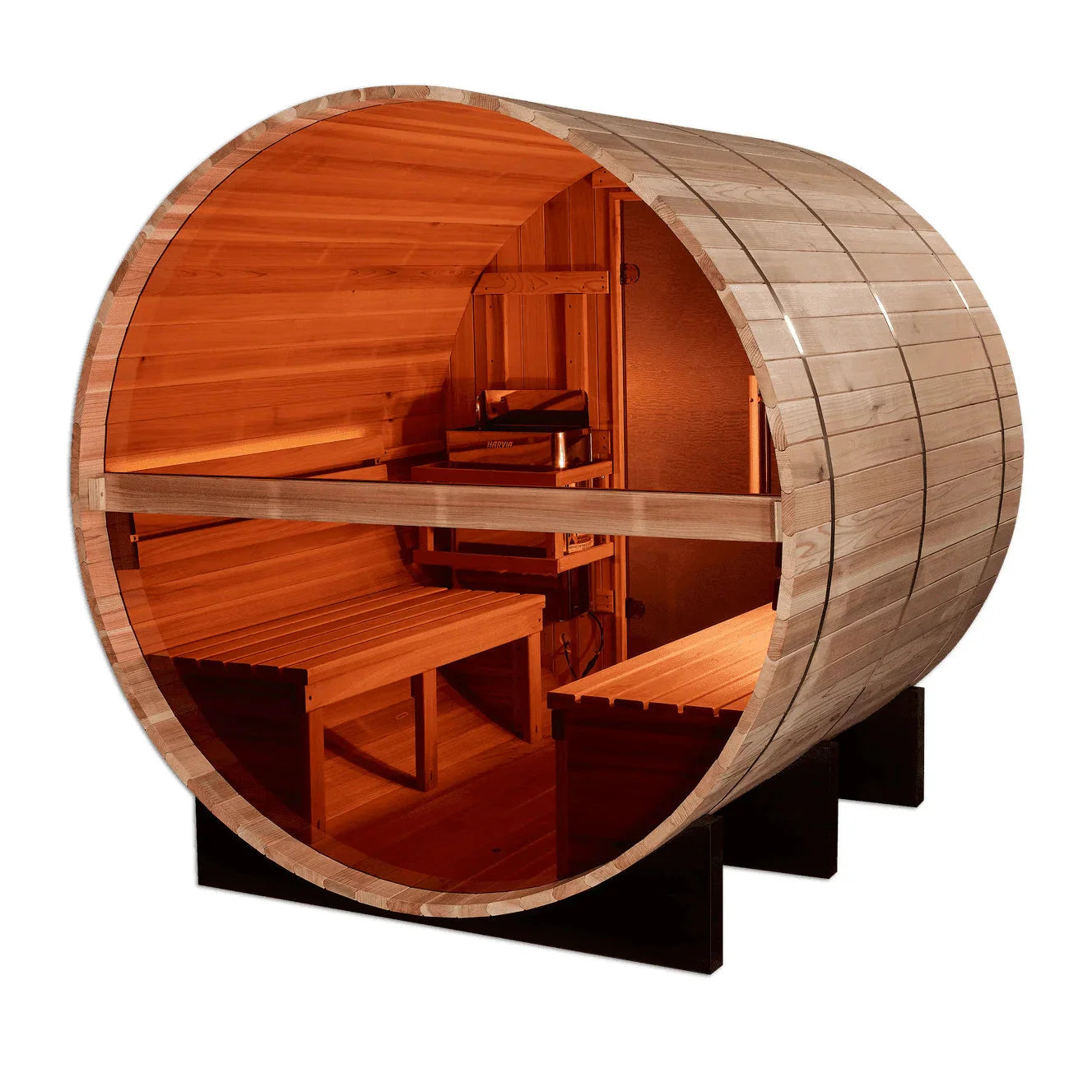 Golden Designs "Zurich" 4 Person Barrel Traditional Sauna GDI-B024-01-Golden Designs-HQ Sauna