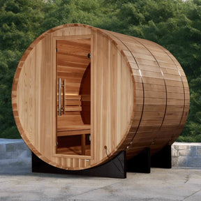 Golden Designs "Zurich" 4 Person Barrel Traditional Sauna GDI-B024-01-Golden Designs-HQ Sauna