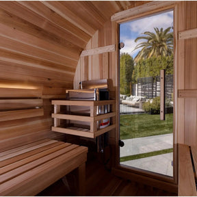 Golden Designs "Zurich" 4 Person Barrel Traditional Sauna GDI-B024-01-Golden Designs-HQ Sauna