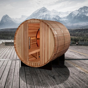 Golden Designs "Zurich" 4 Person Barrel Traditional Sauna GDI-B024-01-Golden Designs-HQ Sauna