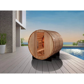 Golden Designs "Zurich" 4 Person Barrel Traditional Sauna GDI-B024-01-Golden Designs-HQ Sauna