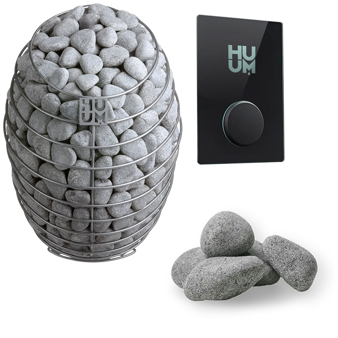 HUUM DROP Series 7.5kW Sauna Heater Package-HUUM-UKU WiFi Glass-HQ Sauna