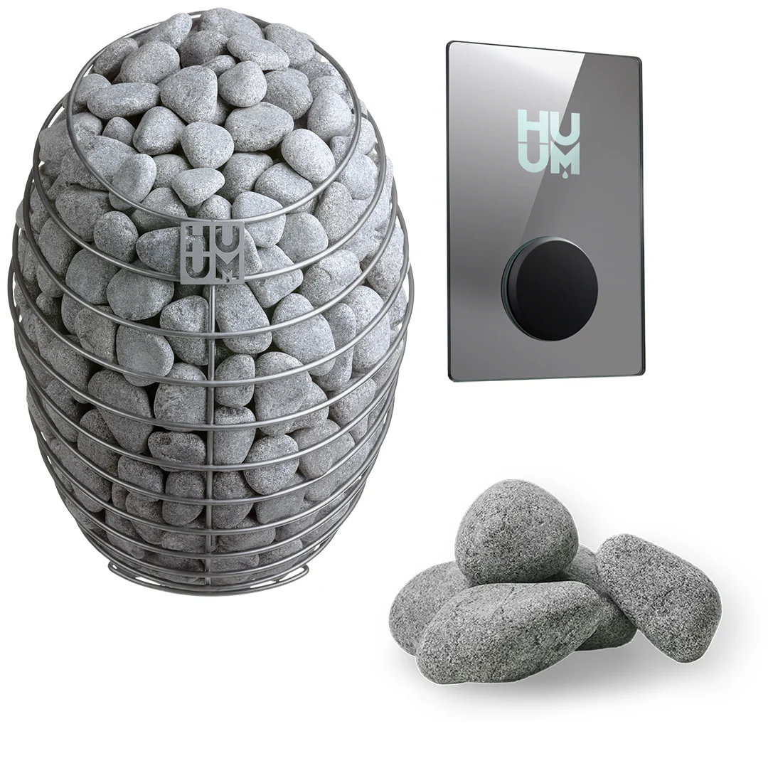 HUUM DROP Series 7.5kW Sauna Heater Package-HUUM-UKU WiFi Mirror-HQ Sauna