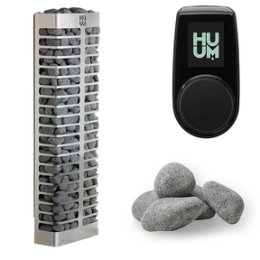 HUUM STEEL Mini Series 3.5kW Sauna Heater Package-HUUM-UKU Local Black-HQ Sauna