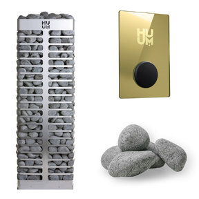 HUUM STEEL Series 10.5kW Sauna Heater Package-HUUM-UKU WiFi Gold-HQ Sauna
