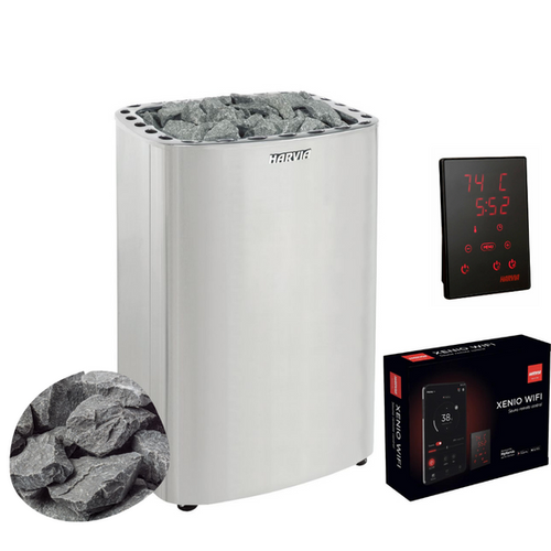 Harvia Club K10G Electric Sauna Heater Package-Harvia-240V/1PH (Home Use)-Harvia Xenio CX30-U1-U3-XW Digital Control w/WIFI-HQ Sauna