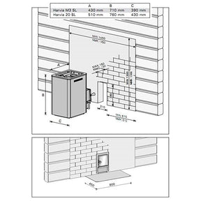 Harvia M3 SL Wood-Burning Sauna Stove w/ Exterior Feed-Harvia-HQ Sauna