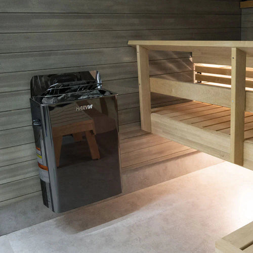 Harvia The Wall Series, 8kW, Black Stainless Steel Sauna Heater, 240V 1PH HSW8U1B-Harvia-HQ Sauna