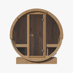 SaunaLife Model E7G 4 Person Barrel Sauna w/ Glass Front-SaunaLife-HQ Sauna
